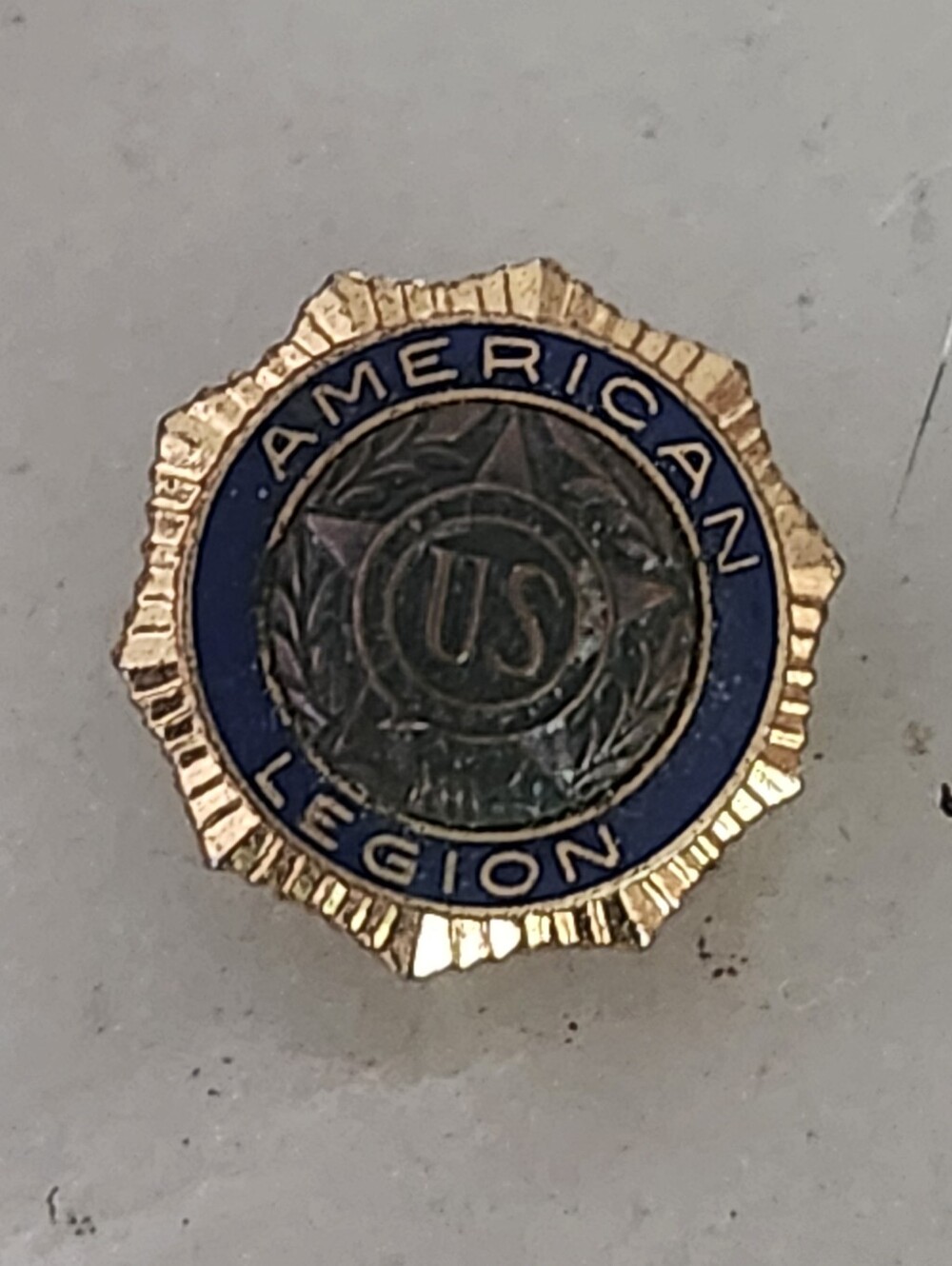 Vtg American Legion Blue and Gold Enamel Pin
